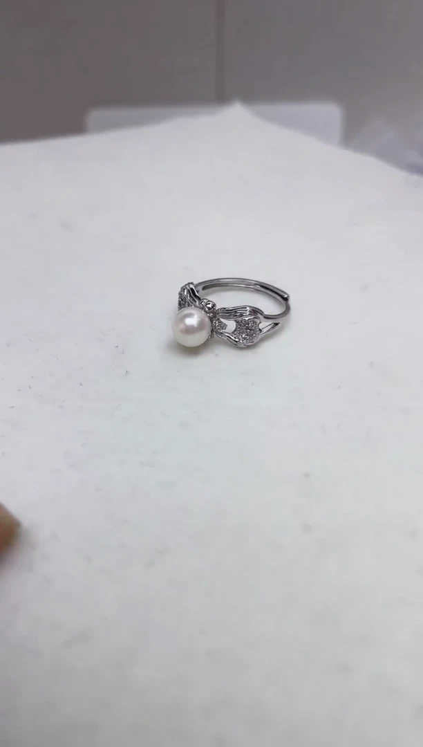 银S925镶嵌戒指海水珍珠