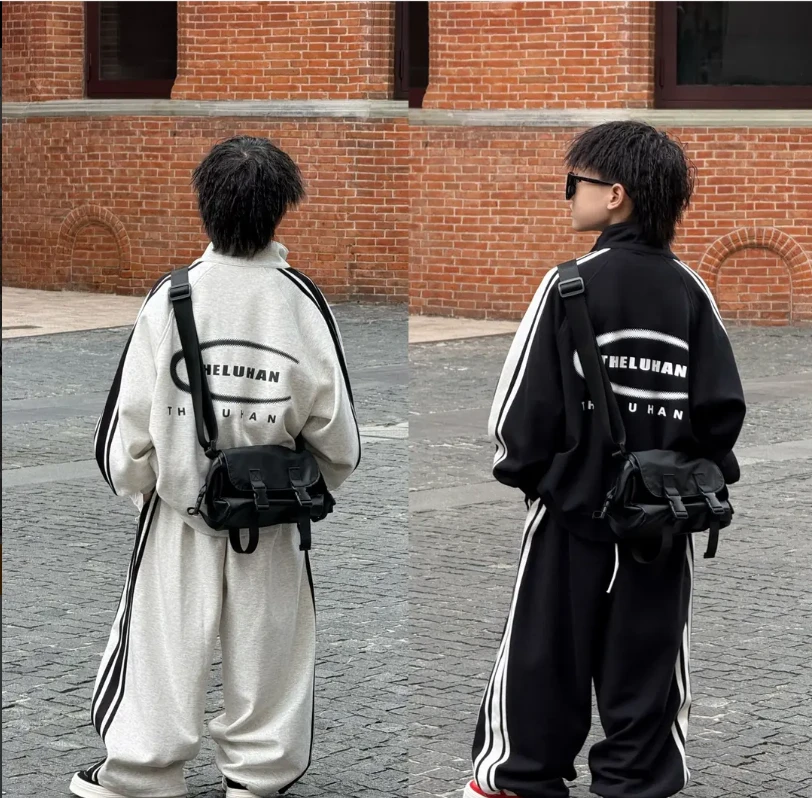 男童秋季套装2025中大童青少年韩版立领休闲外套男孩宽松裤子
