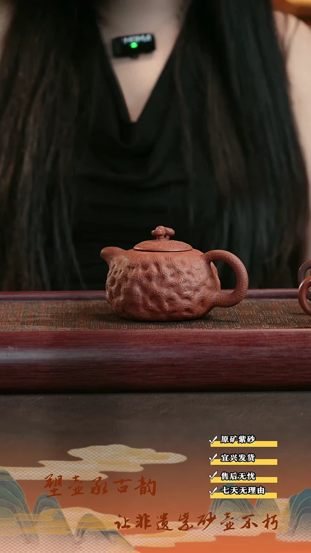 茶壶紫砂宜兴原矿紫砂壶 灵芝供春