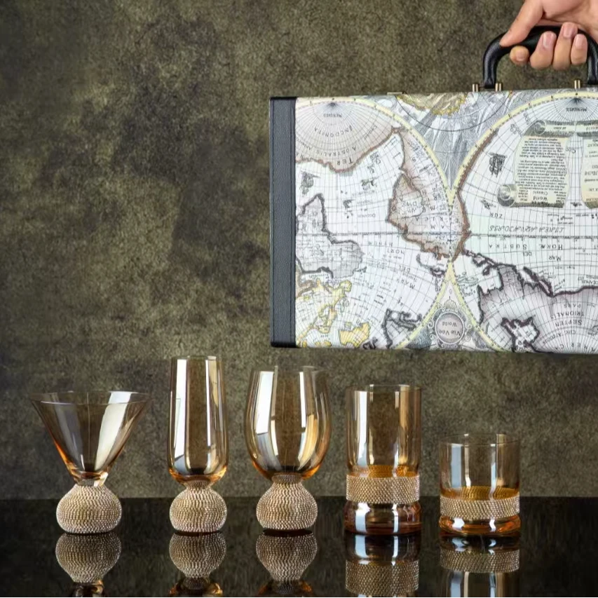 轻奢ins钻石杯缠钻酒杯红酒杯鸡尾酒杯喝水杯洋酒杯镶钻水晶玻璃