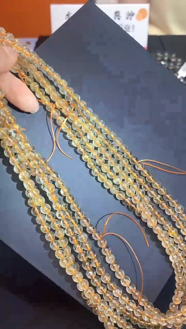 水晶手串未镶嵌3金发多圈6mm