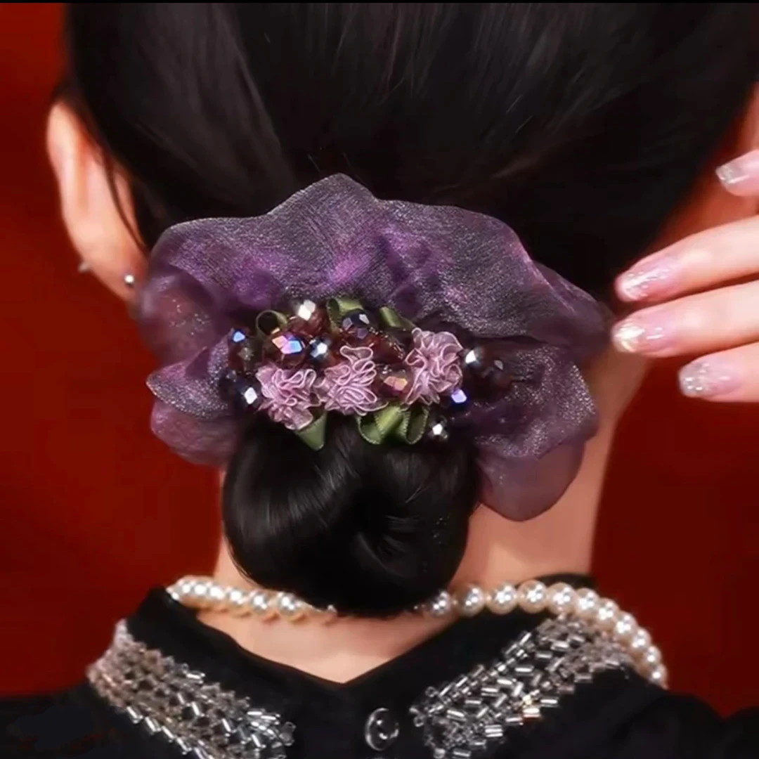 紫藤花大肠发圈2025新款高级感头绳扎头发皮筋高弹力百搭气质发圈