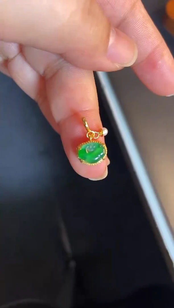 吊坠(不含链)银S925镶嵌翡翠1