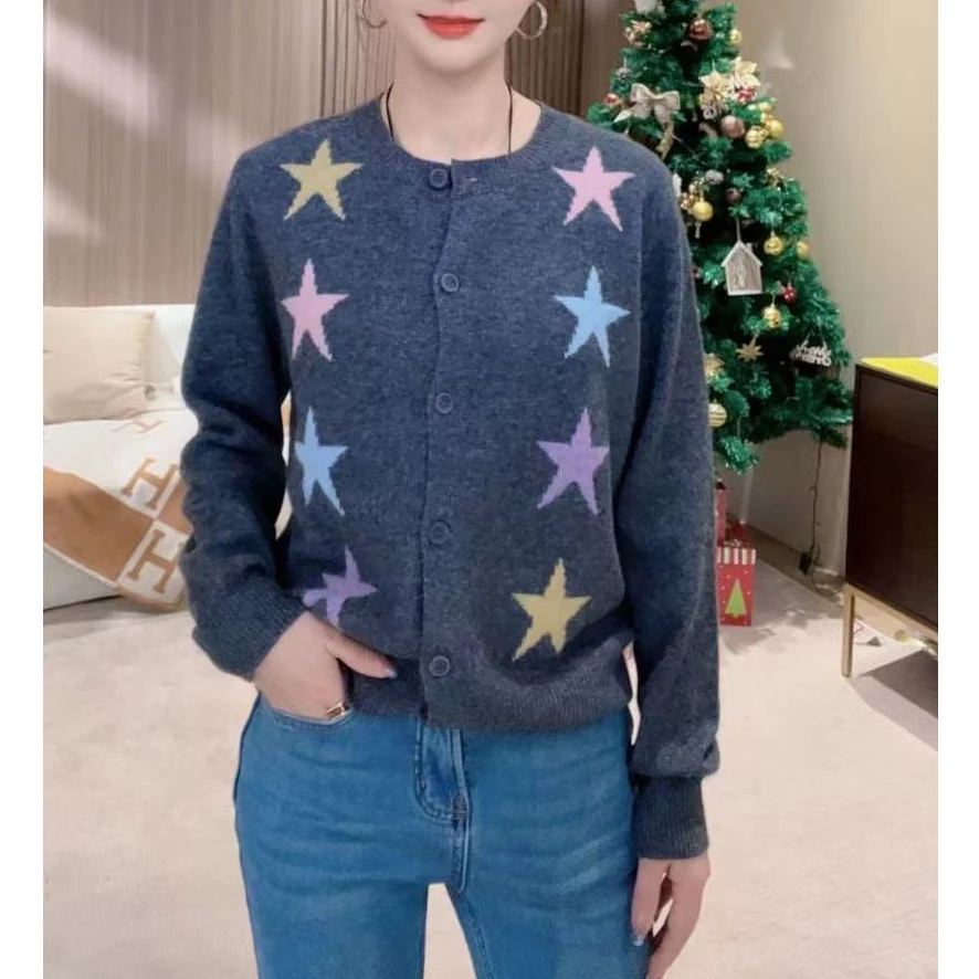 2025春季新款时尚五角星百搭女款开衫H661KS01D30939