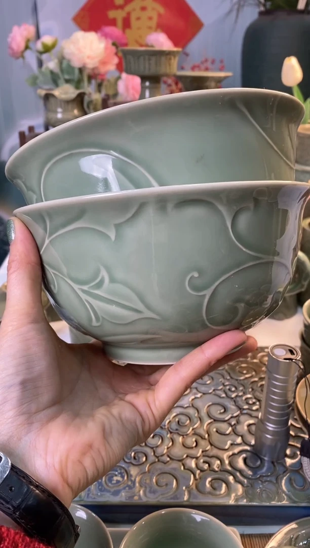 【闪购商品】7英寸玉兰碗【b000027】两个 微瑕