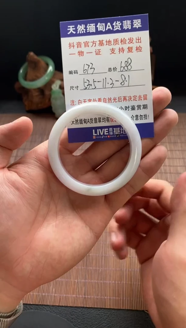 未镶嵌手镯翡翠圈口53.5编号673