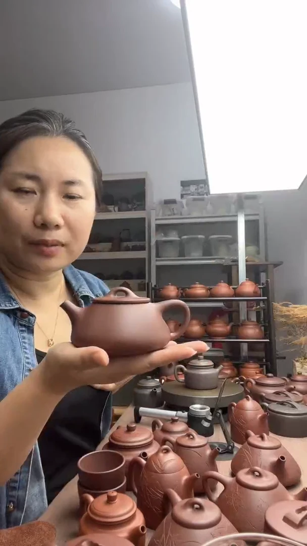 茶壶紫泥平盖石瓢200cc（原矿黄龙山紫泥）