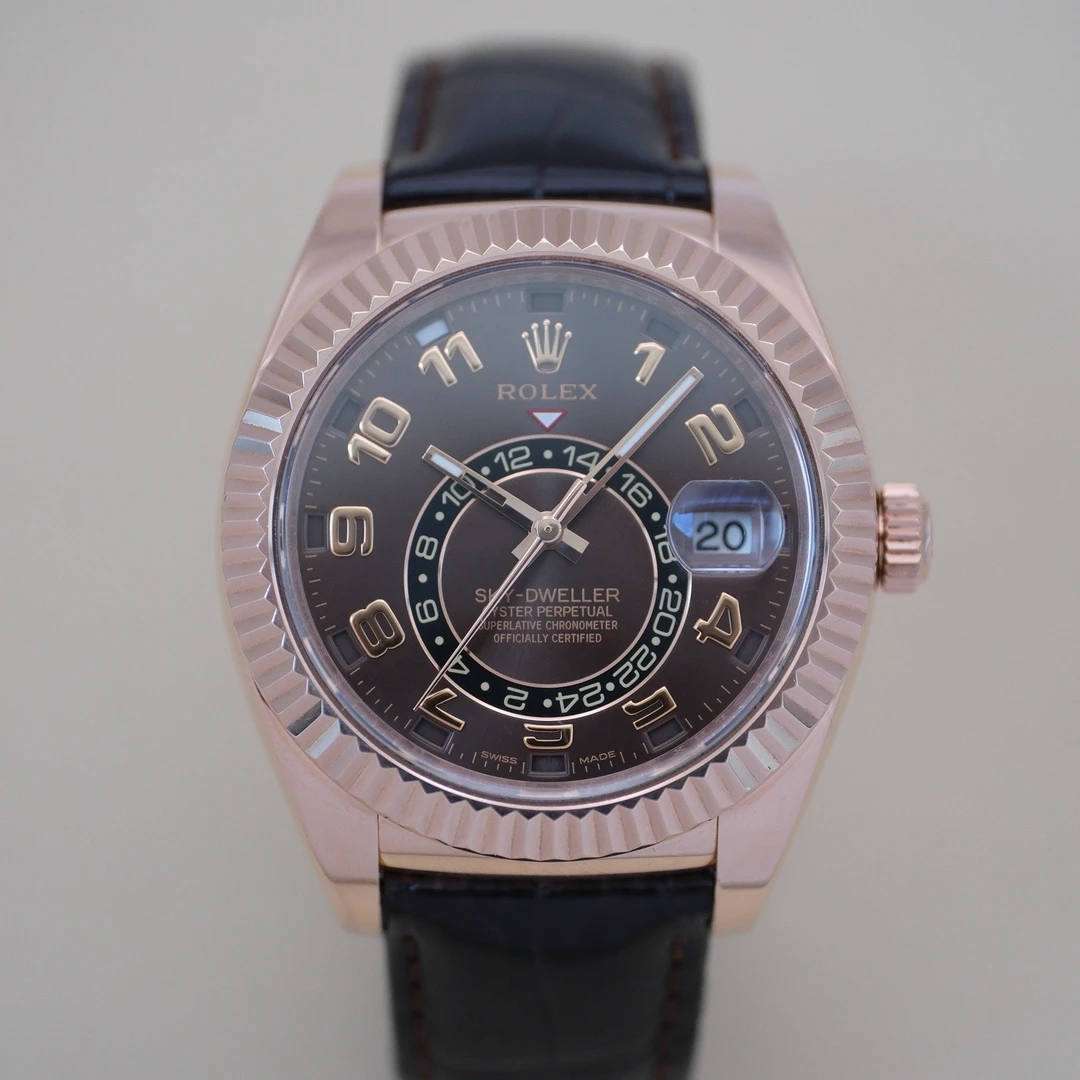 95新 Rolex/劳力士 纵航者型326135巧克力色盘乱码单表玫瑰金42MM