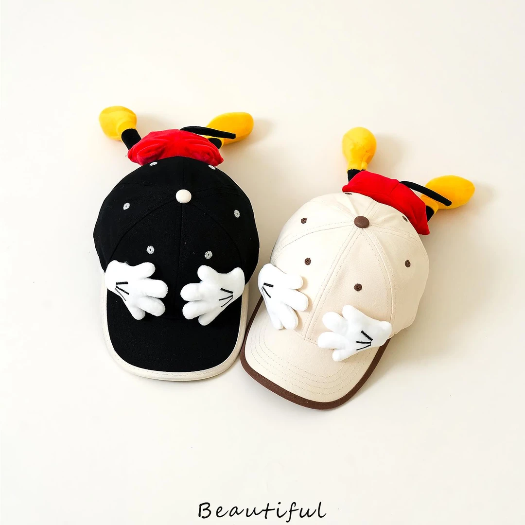 儿童棒球帽休闲春秋夏季男女童米奇大屁股可爱宝宝帽子防晒鸭舌帽