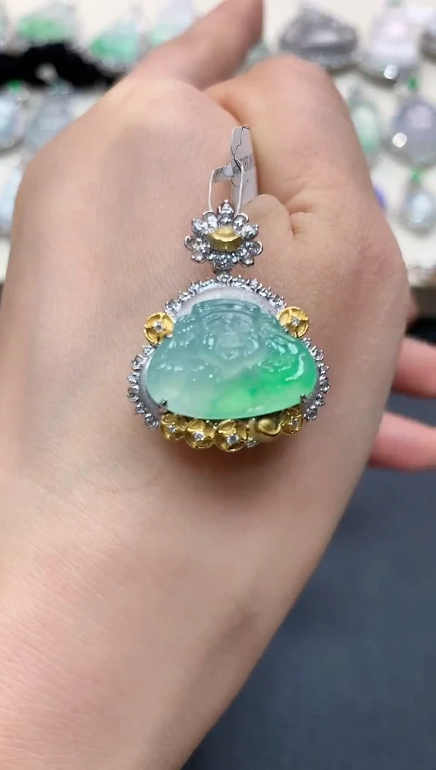 【闪购商品】翡翠吊坠(不含链)18K金镶嵌n47   