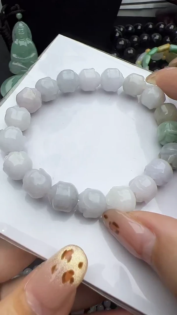 未镶嵌手串翡翠莲花珠手串