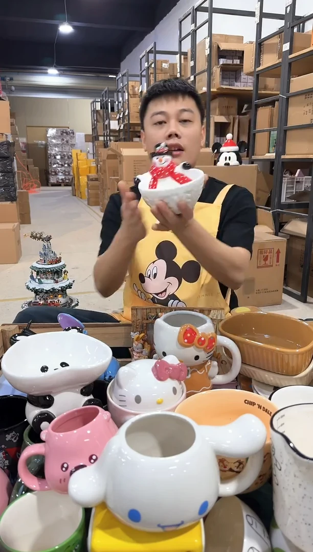 瓷片原盒雪人碗