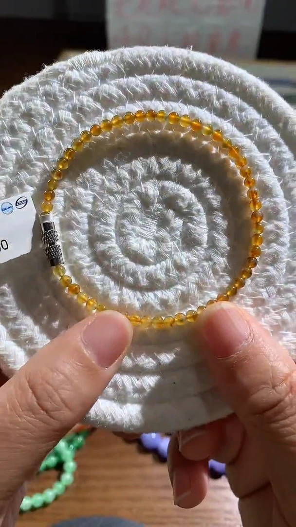 未镶嵌手链翡翠冰黄小米手串