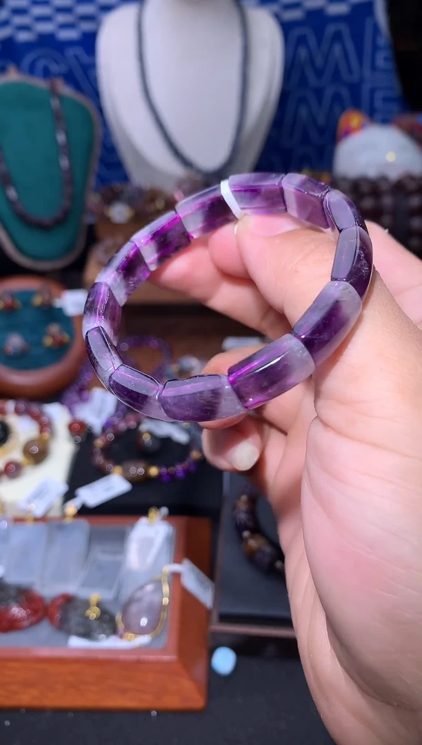 未镶嵌珠宝半成品水晶紫极光镯牌