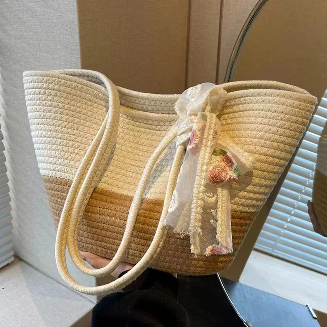XQIN小沁肩背手提绳艺可爱手提包XQINBB01