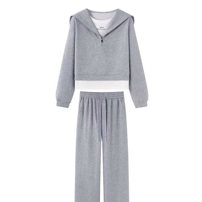 春秋季套装爆款2025新款减龄短外套长裤两件套炸街潮款运动服穿搭