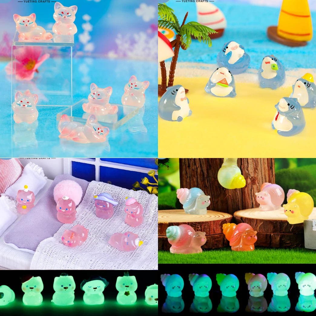 【福利款】树脂夜光可爱小动物混拆diy家居摆件（狐狸/鲨鱼）