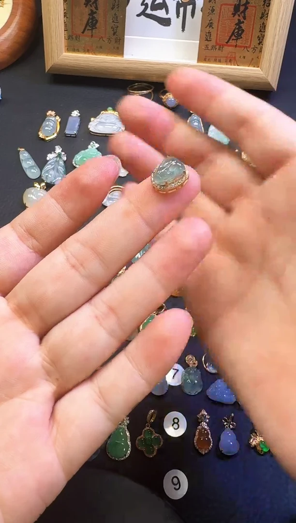 翡翠银S925镶嵌颈饰天然A货翡翠