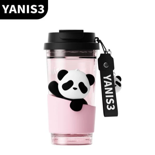 Yanis3撞银双饮盛夏胖达塑料杯