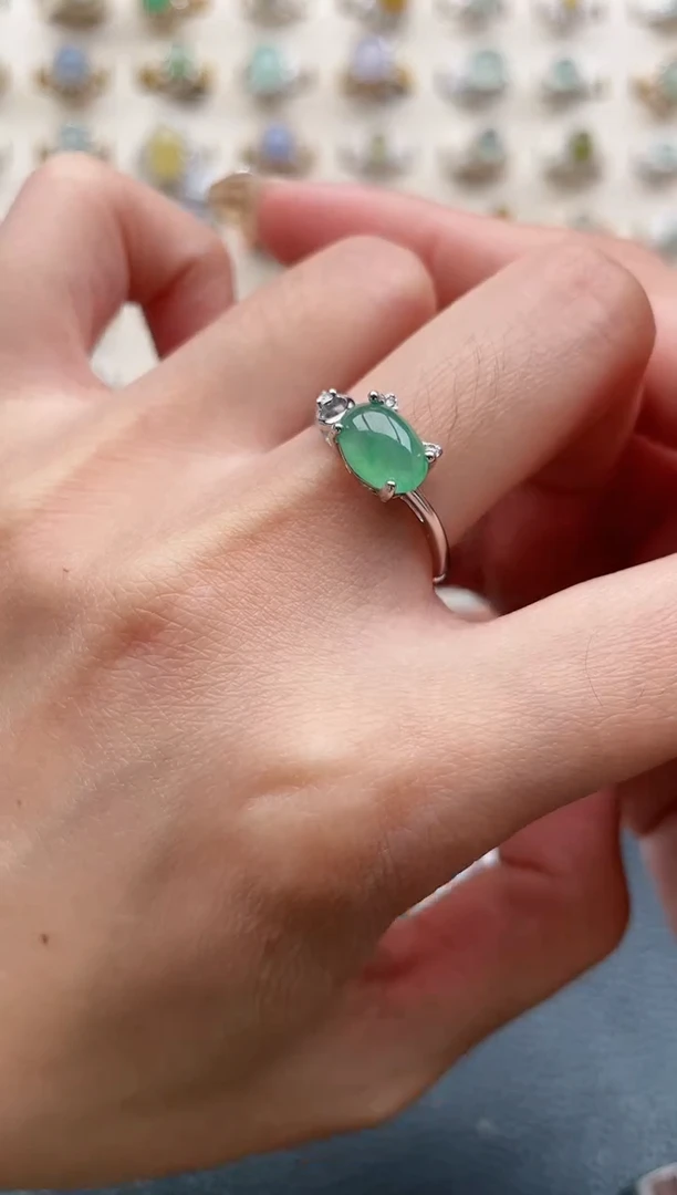 【闪购商品】翡翠戒指银S925镶嵌1111