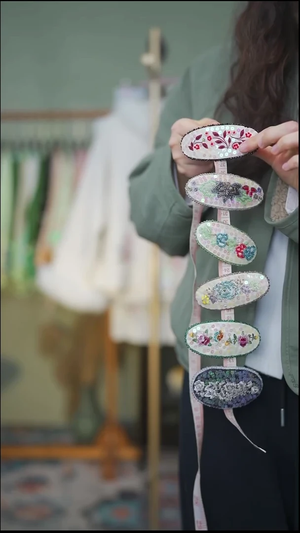 刺绣苏绣大号弹簧夹 可挑选颜色