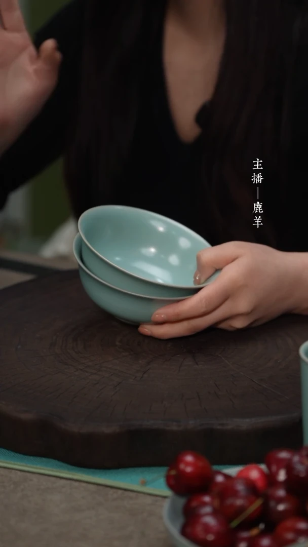 【闪购商品】12.5cm汝瓷侈口碗2只-羊