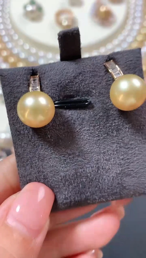 18K金镶嵌耳饰海水珍珠q120