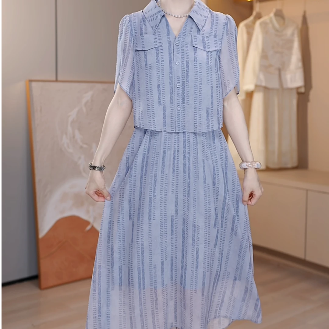 裙角秀/A219#夏季法式高级简约优雅连衣裙2025新款显瘦气质中长裙