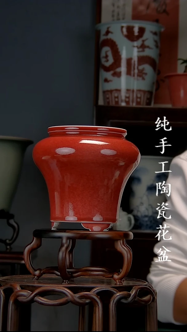 景德镇手工陶瓷花盆