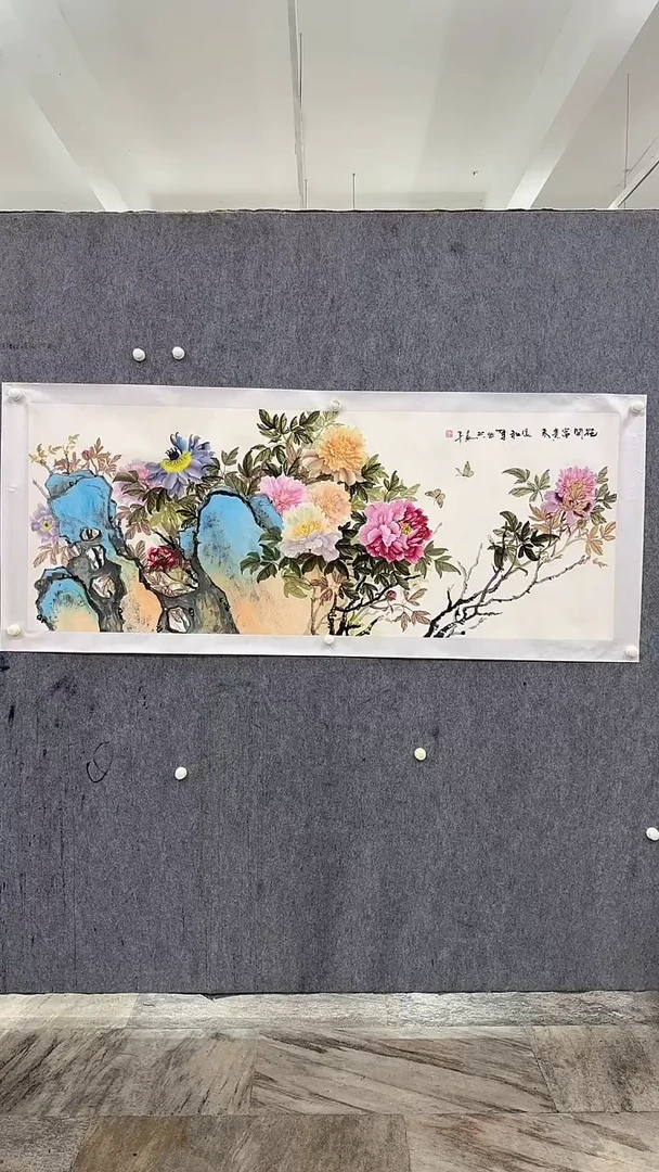 国画席老师12平尺花鸟作品