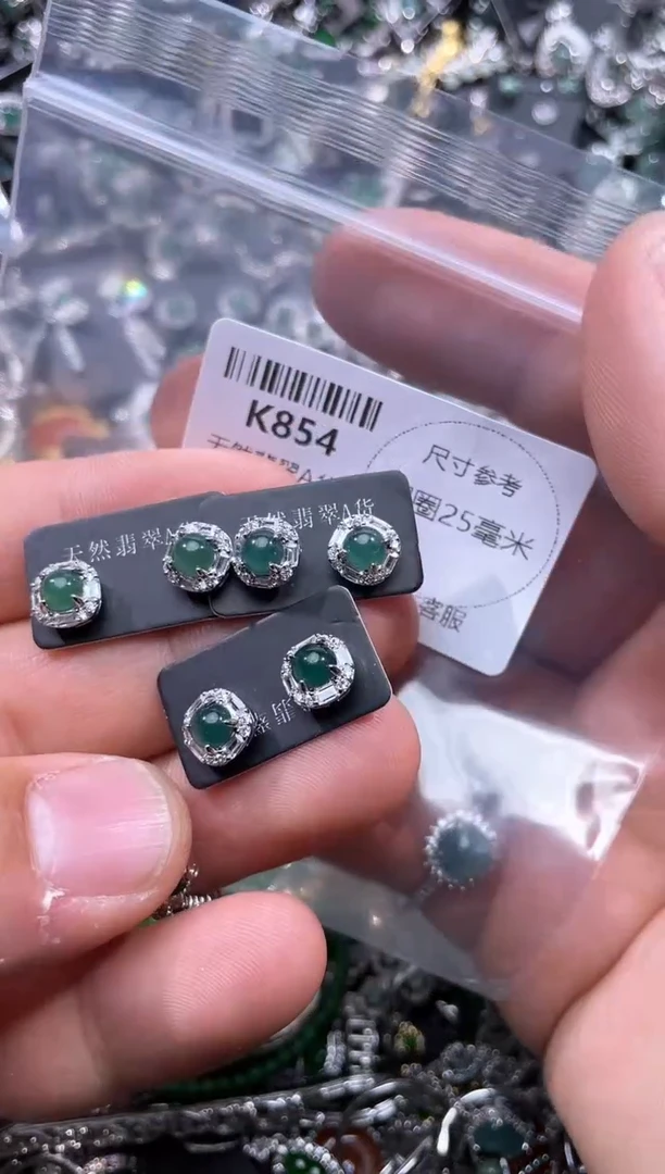 【闪购商品】翡翠颈饰未镶嵌K854耳钉 多样性发其一
