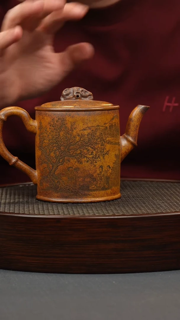 【闪购商品】紫砂茶壶龙骨金砂竹节汲直