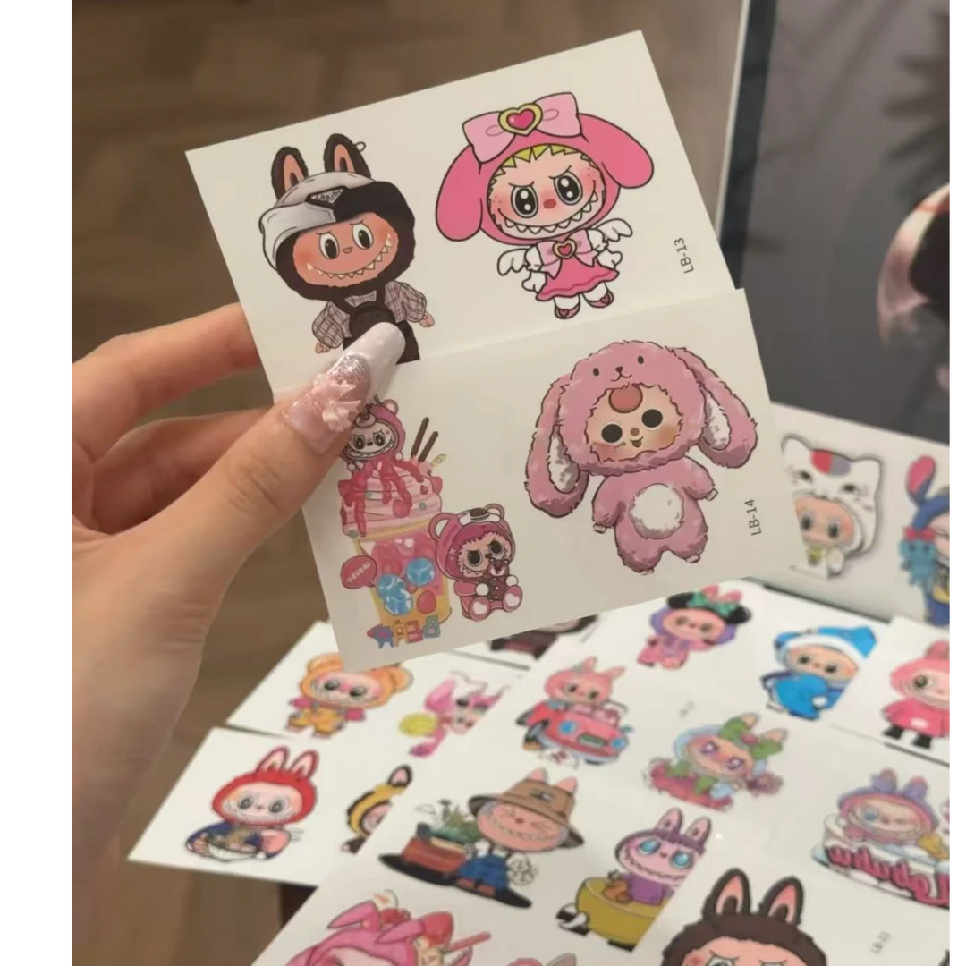 爆款儿童拉布布纹身可爱高级卡通彩色少女防水持久纹身贴纸