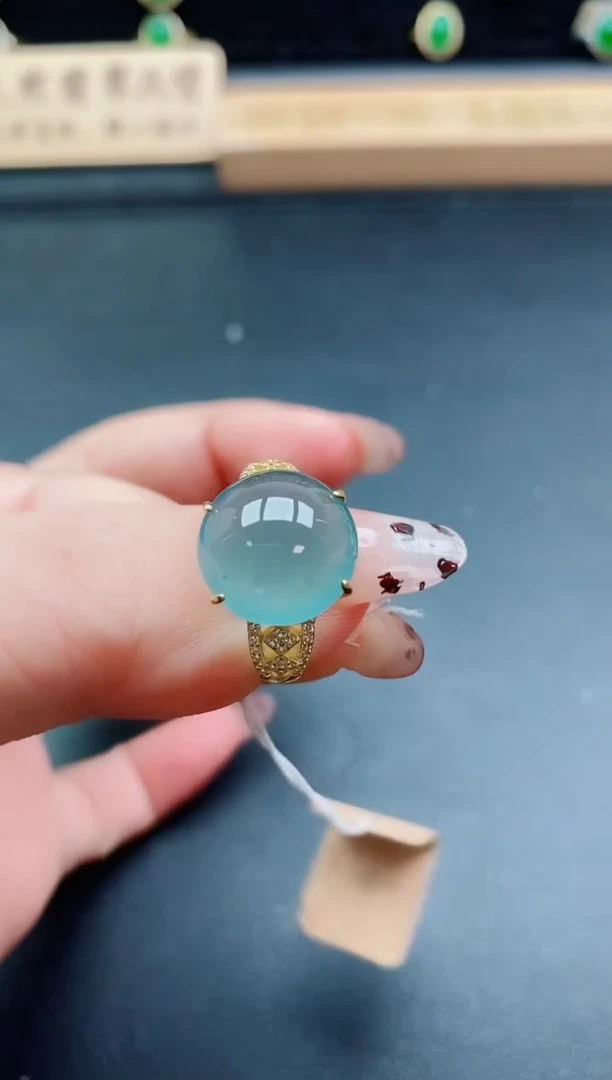 银S925镶嵌戒指翡翠1