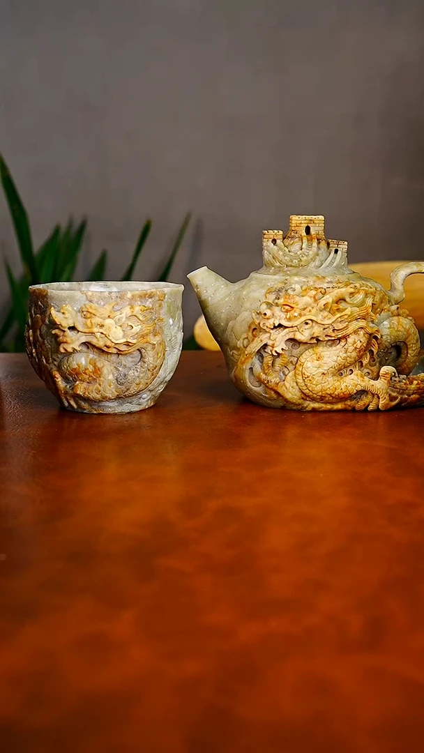 昊*刀冰碛岩石头茶壶一壶一杯