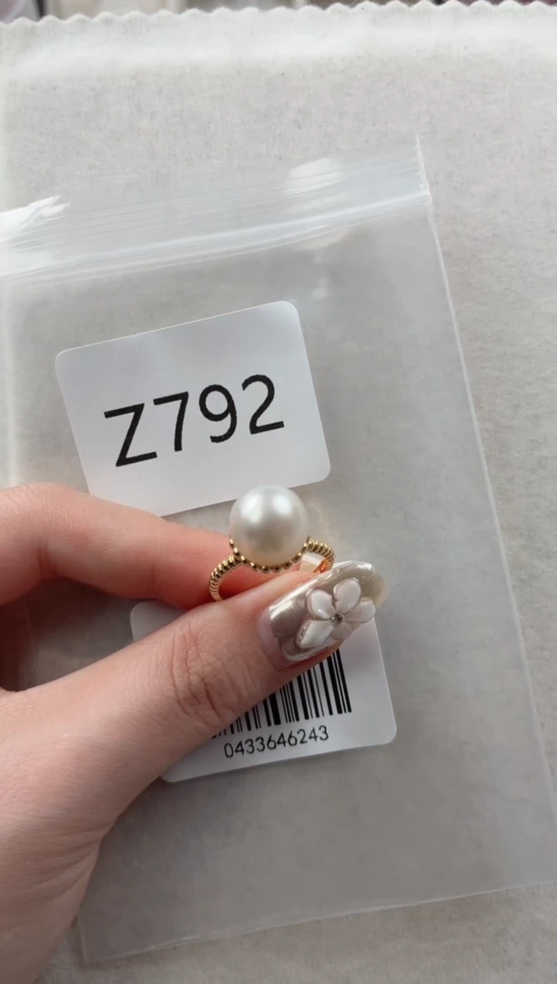 银S925镶嵌戒指海水珍珠Z792