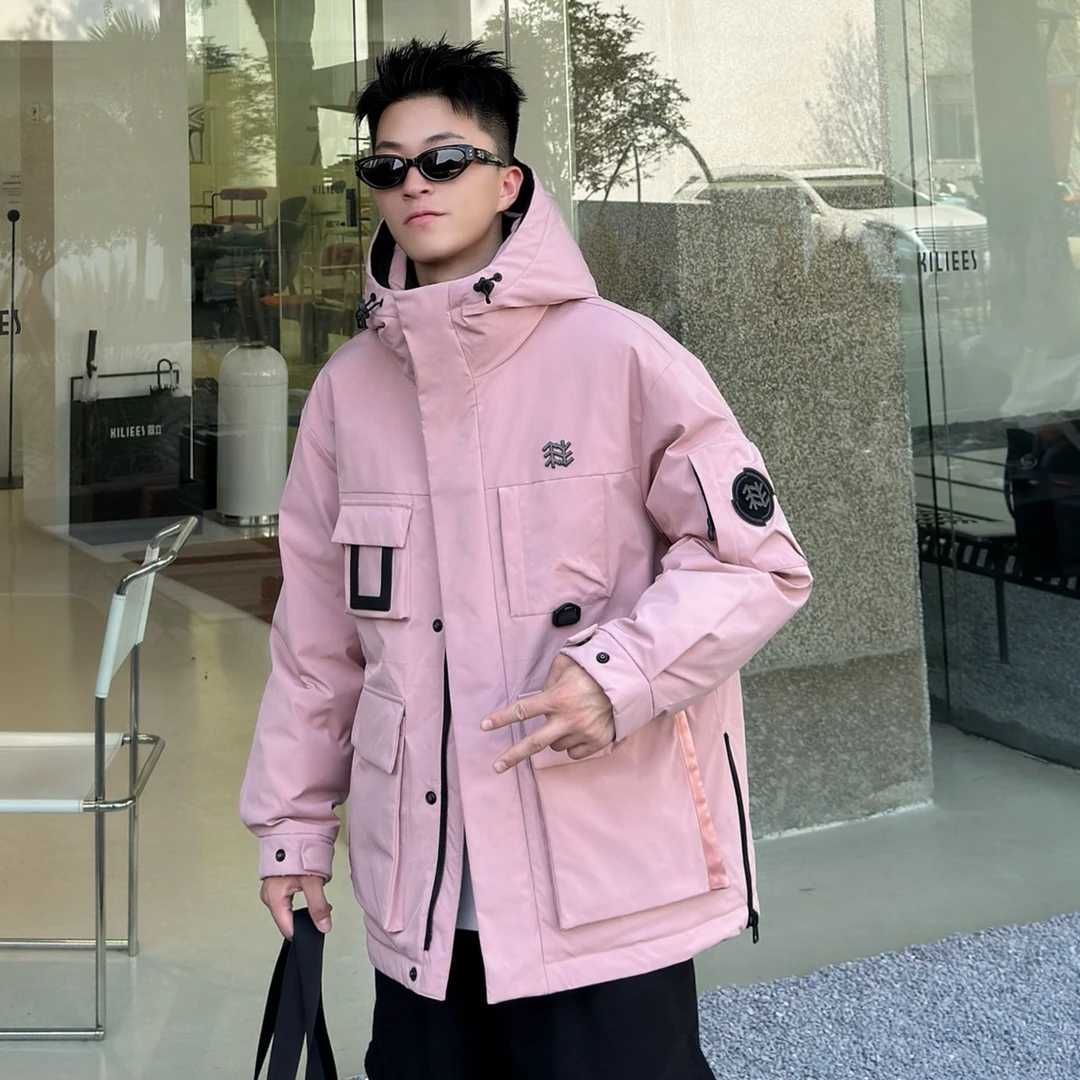 【辉哥】51006-加厚工装冬男士户外连帽宽松运动休闲防寒服非标*G