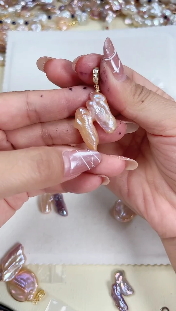 淡水珍珠银S925镶嵌吊坠(不含链)✨***?巴洛克