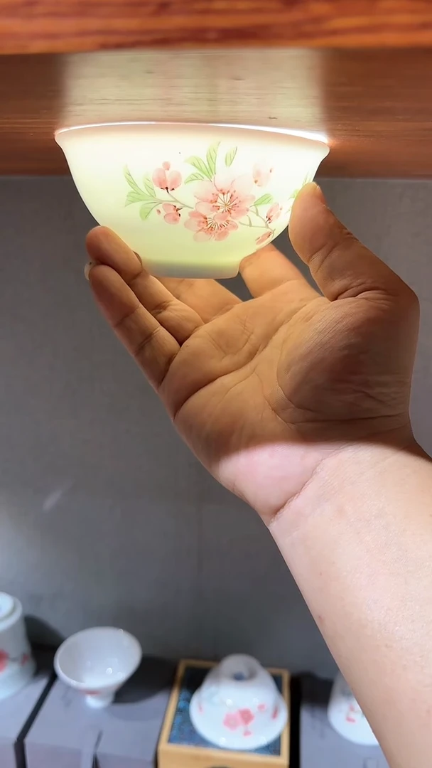 碗甄选-水点桃花4.5寸正德碗