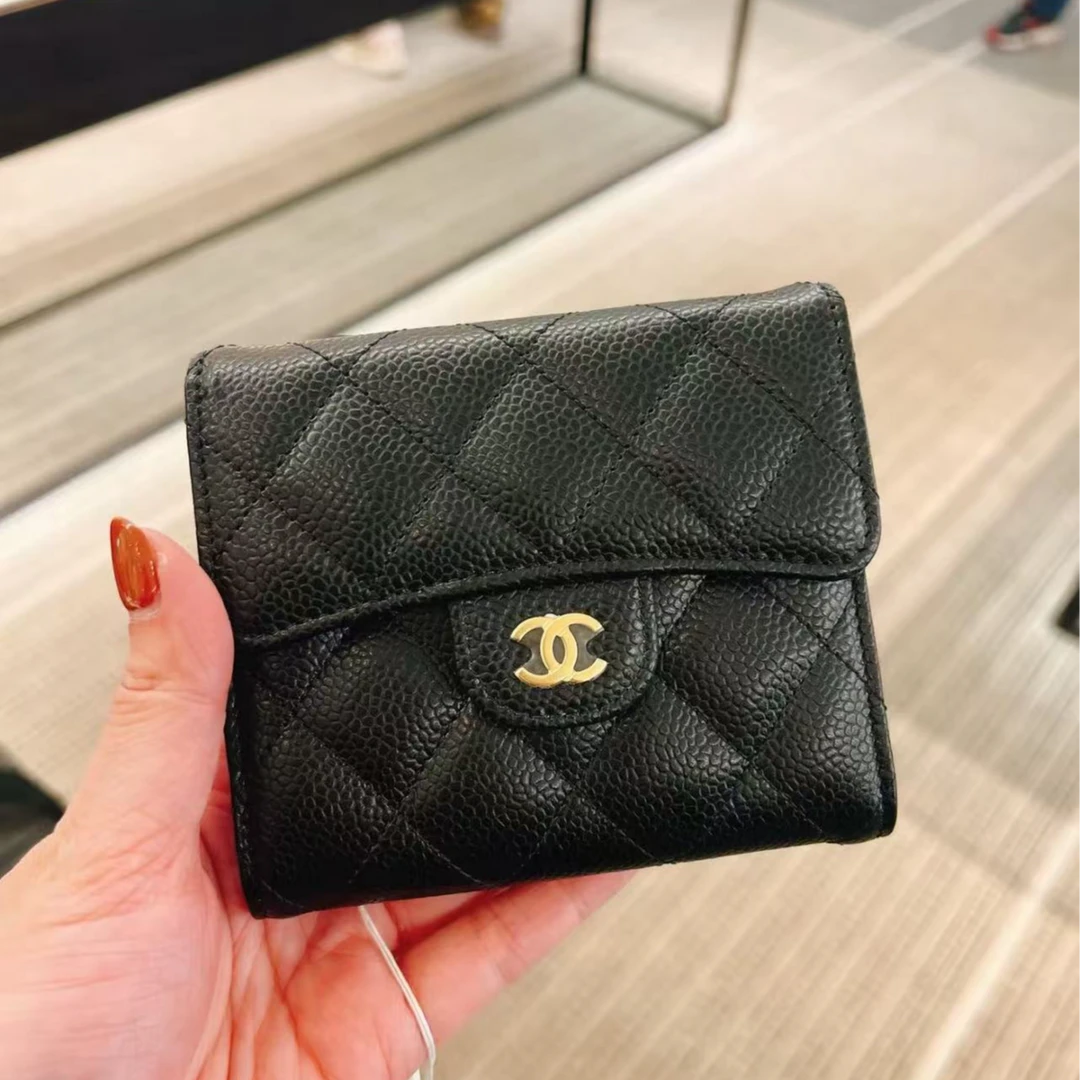 95新 Chanel/香奈儿 理里奢品/香奈儿/黑色荔枝纹卡包