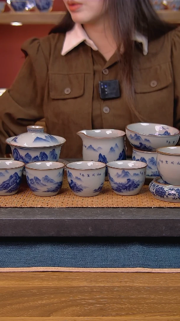 简装家用款9件套 老陶泥开片纹陶瓷茶具