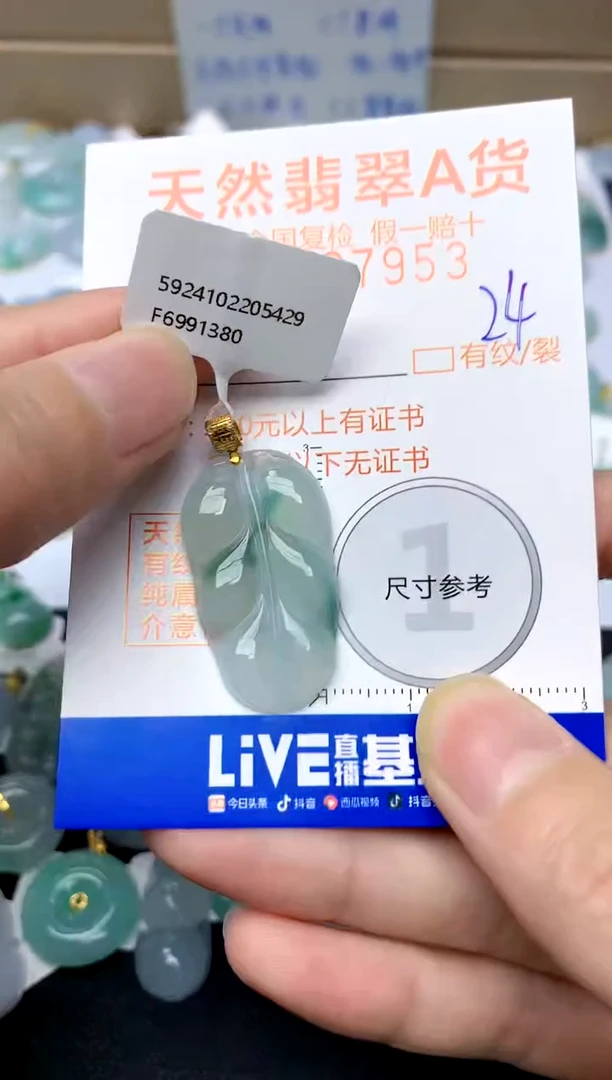 【闪购商品】翡翠颈饰18K金镶嵌24天然A货翡翠