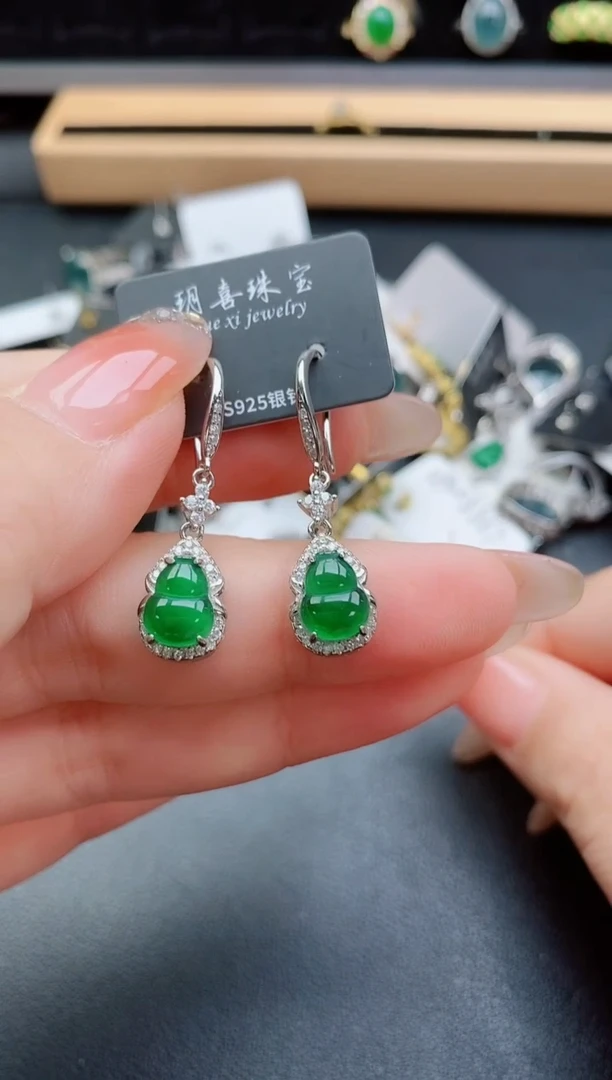 银S925镶嵌戒指翡翠1