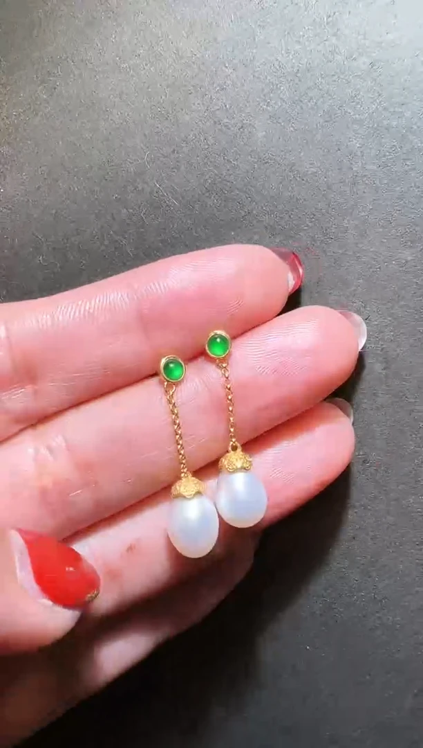 【闪购商品】淡水珍珠耳饰18K金镶嵌珍珠耳钉