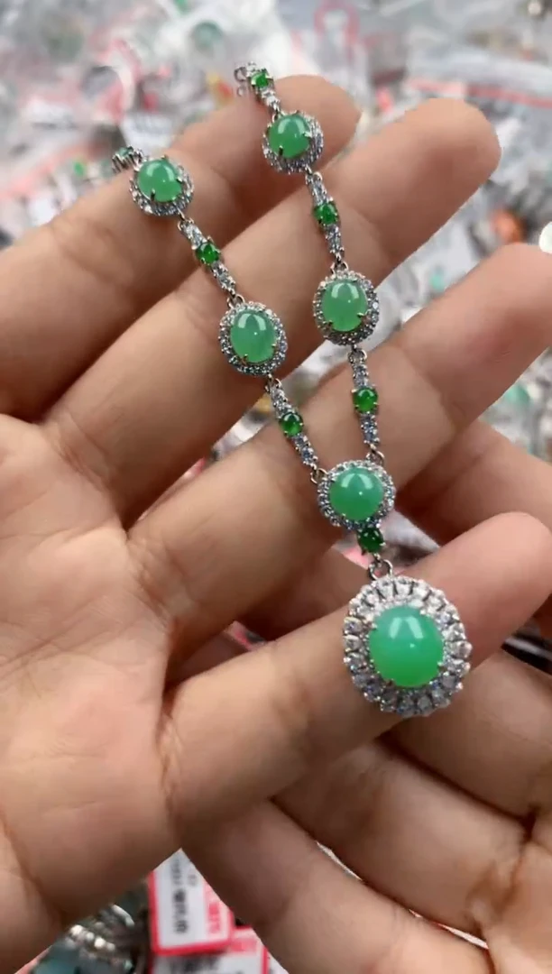 银S925镶嵌戒指翡翠222              1