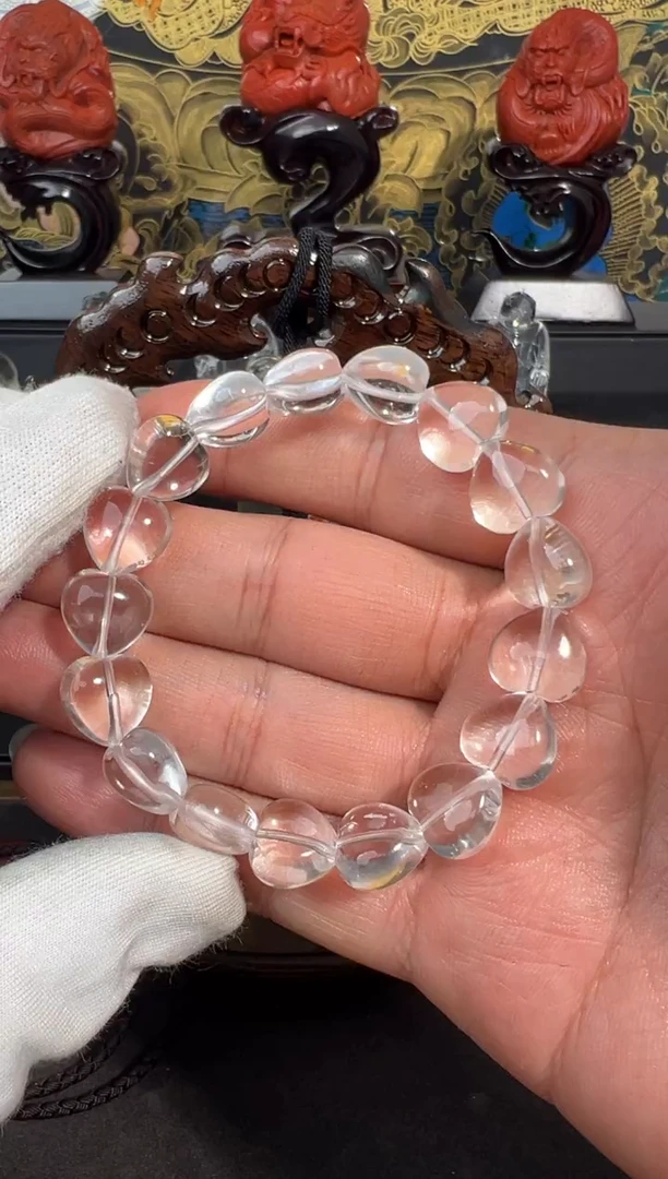 未镶嵌手链水晶?***气天然水晶 心形手串 编号034