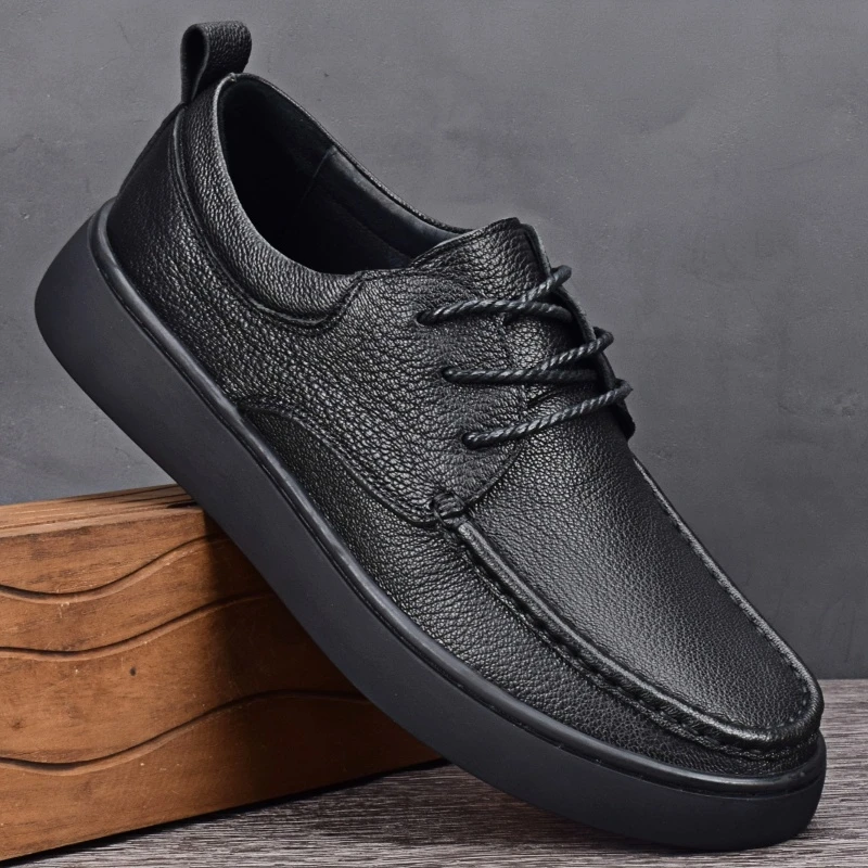 ICCLEK2025新款男鞋缝线男士鞋系带休闲时尚透气商务驾车鞋单鞋男