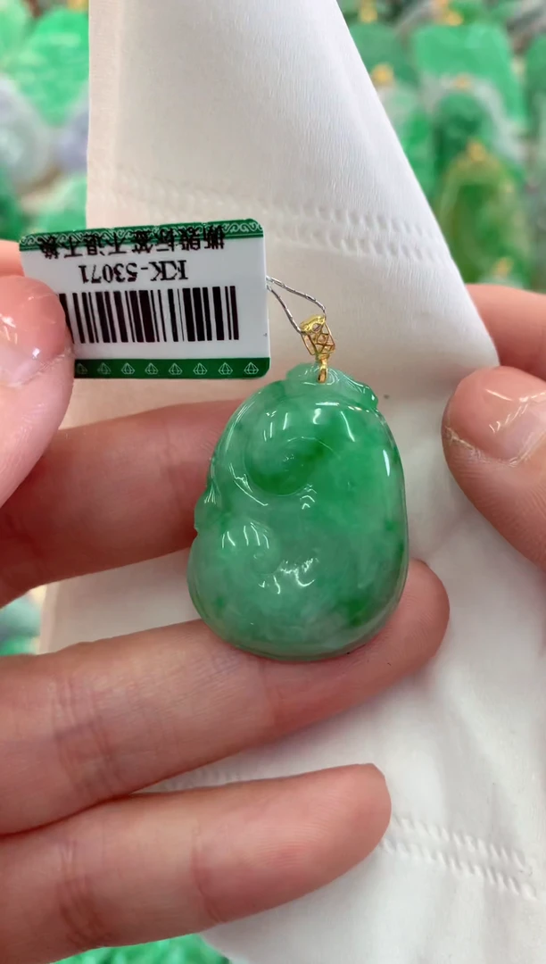 【闪购商品】翡翠吊坠(不含链)18K金镶嵌挂件