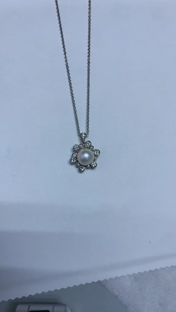 吊坠(不含链)银S925镶嵌淡水珍珠11-12mm