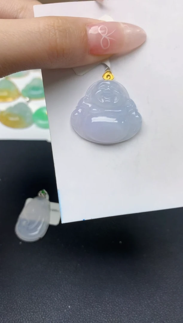 翡翠18K金镶嵌颈饰天然翡翠A货